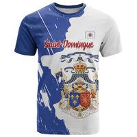 Personalised Saint-Domingue T Shirt Coat Of Arms Grunge Style