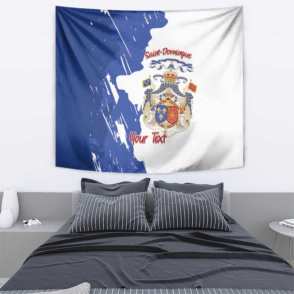 Personalised Saint-Domingue Tapestry Coat Of Arms Grunge Style