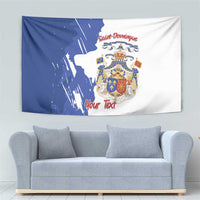Personalised Saint-Domingue Tapestry Coat Of Arms Grunge Style