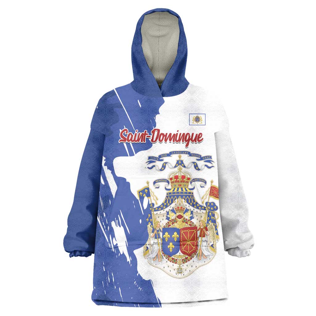 Personalised Saint-Domingue Wearable Blanket Hoodie Coat Of Arms Grunge Style