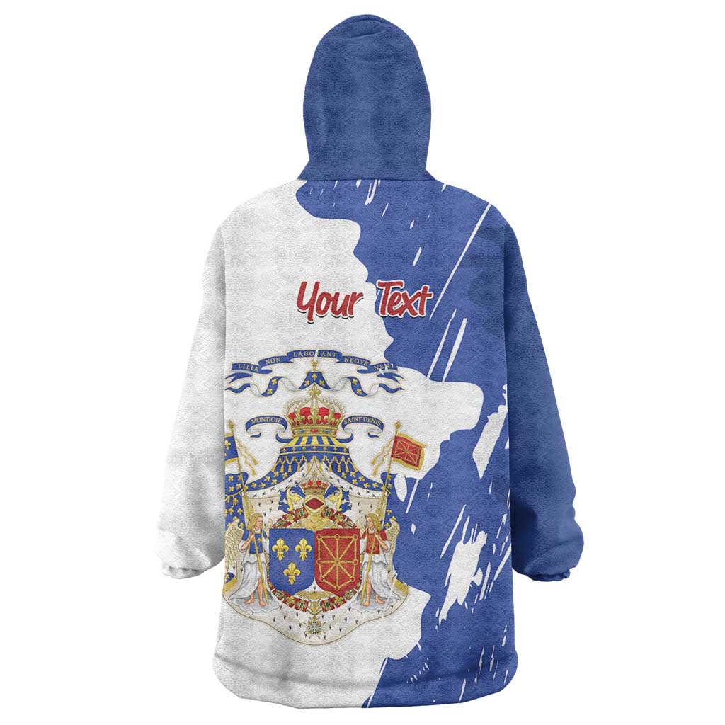 Personalised Saint-Domingue Wearable Blanket Hoodie Coat Of Arms Grunge Style