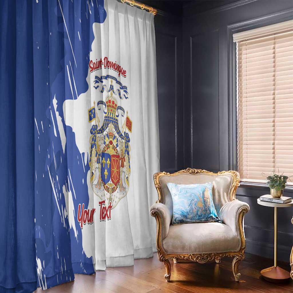 Personalised Saint-Domingue Window Curtain Coat Of Arms Grunge Style
