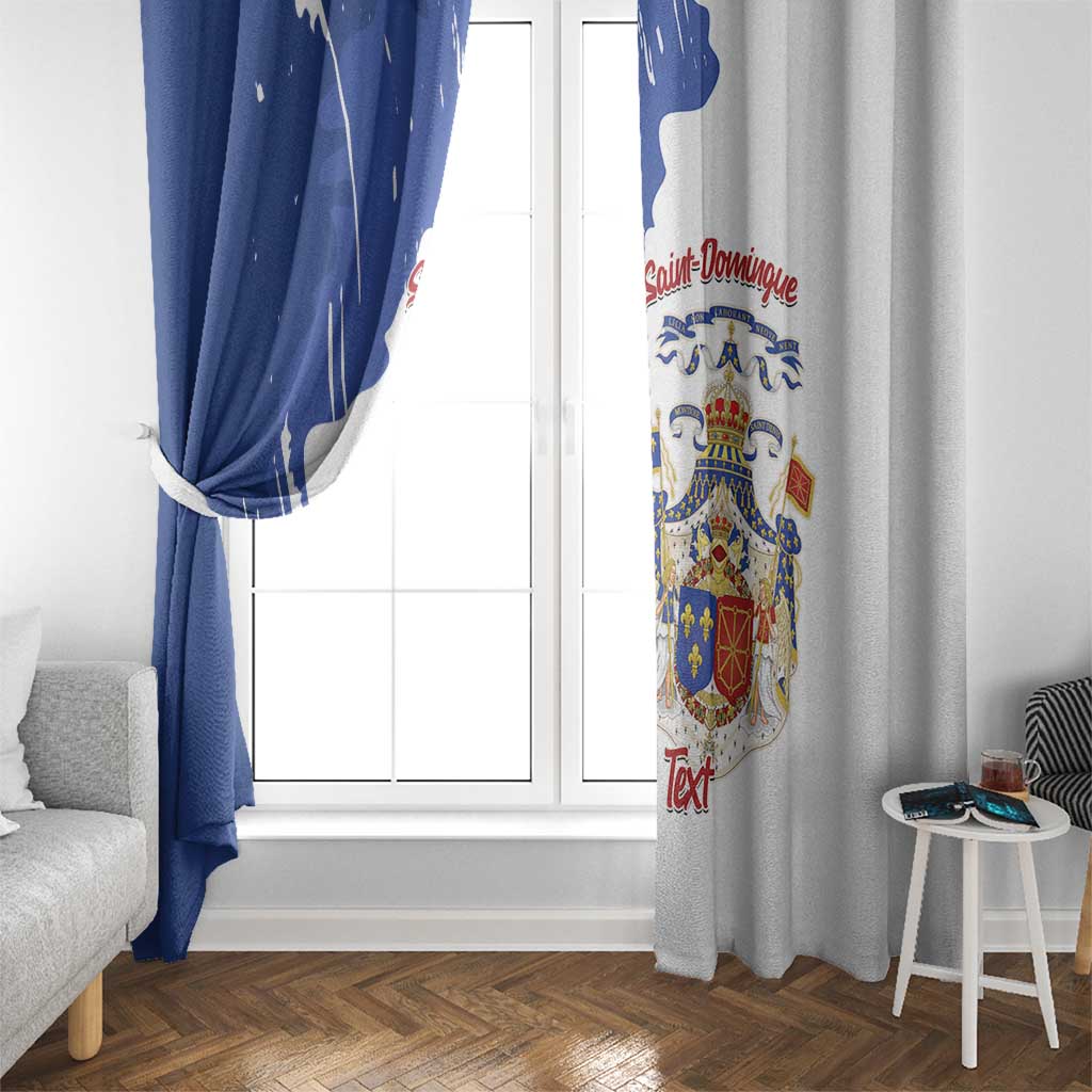 Personalised Saint-Domingue Window Curtain Coat Of Arms Grunge Style