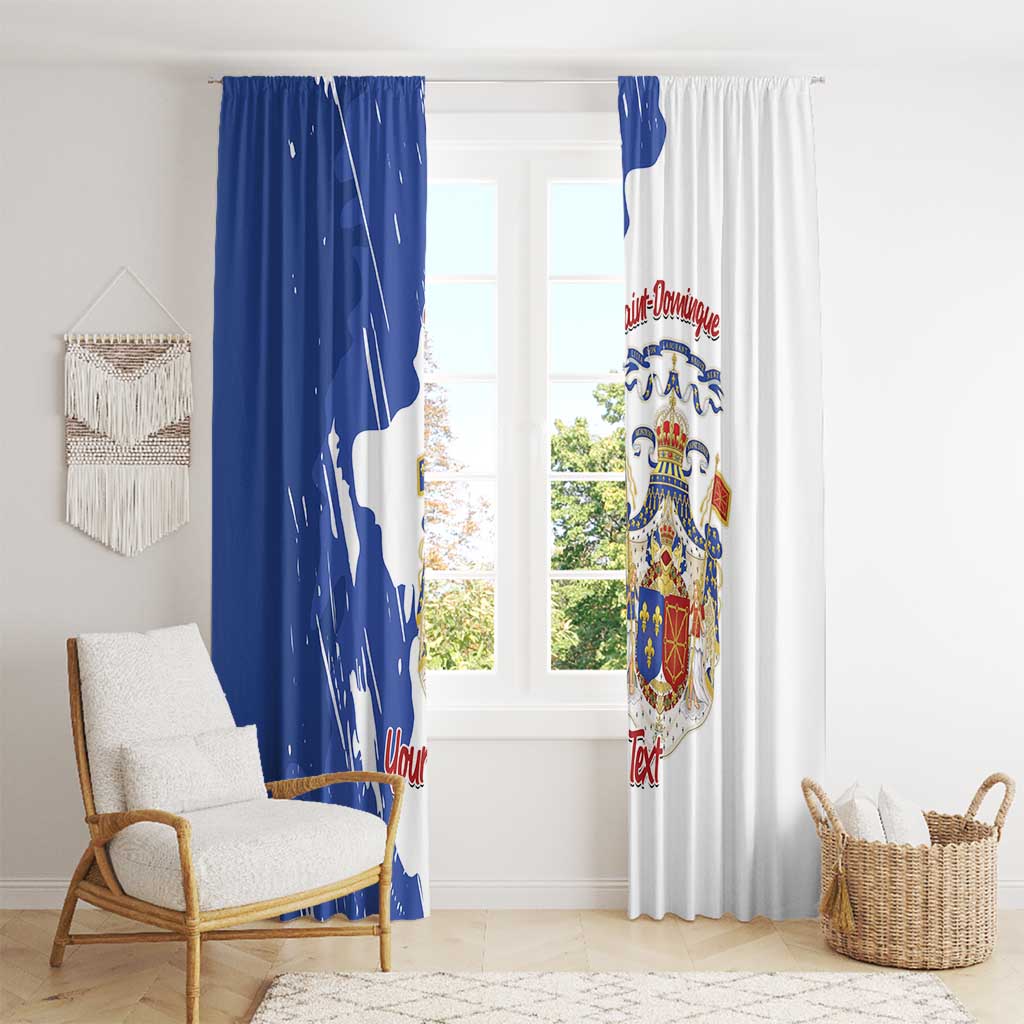 Personalised Saint-Domingue Window Curtain Coat Of Arms Grunge Style