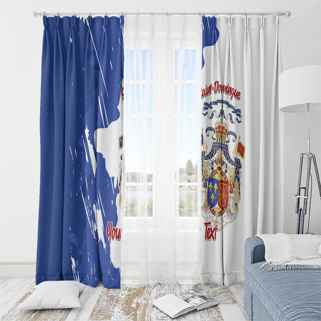 Personalised Saint-Domingue Window Curtain Coat Of Arms Grunge Style