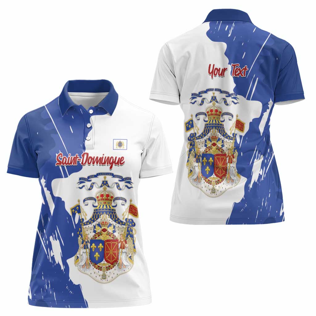 Personalised Saint-Domingue Women Polo Shirt Coat Of Arms Grunge Style