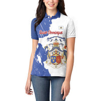 Personalised Saint-Domingue Women Polo Shirt Coat Of Arms Grunge Style