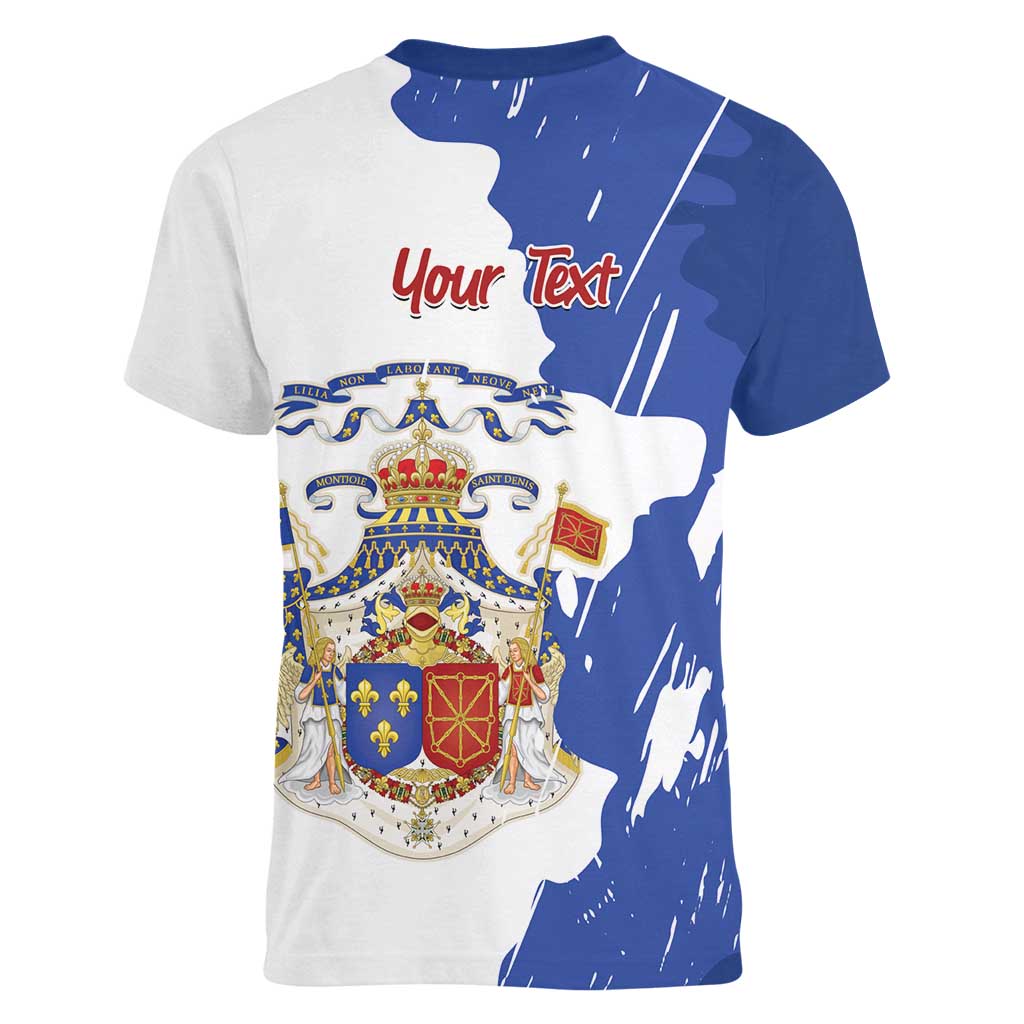 Personalised Saint-Domingue Women V-Neck T-Shirt Coat Of Arms Grunge Style
