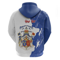Personalised Saint-Domingue Zip Hoodie Coat Of Arms Grunge Style