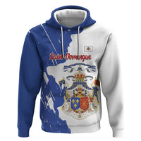 Personalised Saint-Domingue Zip Hoodie Coat Of Arms Grunge Style