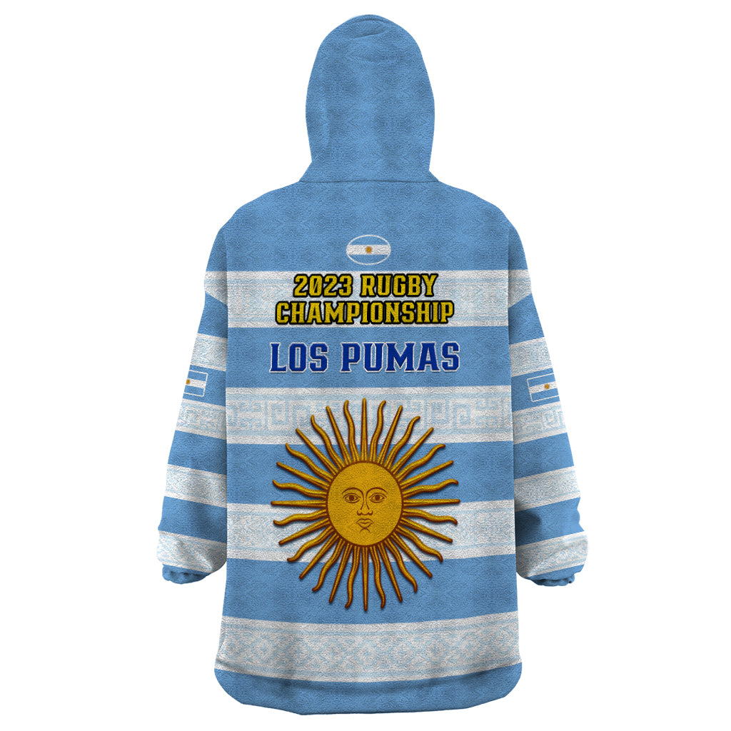 Argentina Rugby Wearable Blanket Hoodie Los Pumas 2023 Go Champions Unique Style - Wonder Print Shop