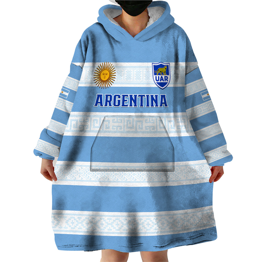 Argentina Rugby Wearable Blanket Hoodie Los Pumas 2023 Go Champions Unique Style - Wonder Print Shop