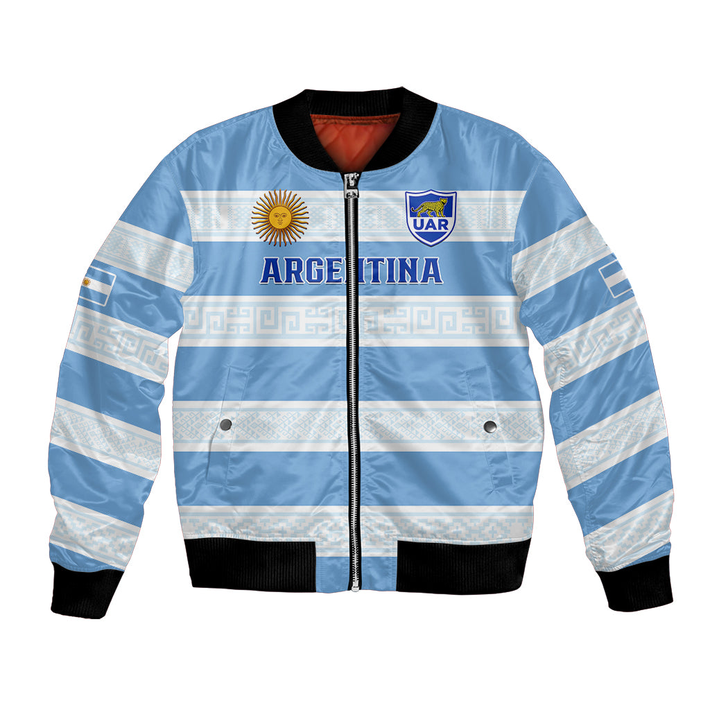 Personalised Argentina Rugby Bomber Jacket Los Pumas 2023 Go Champions Unique Style - Wonder Print Shop