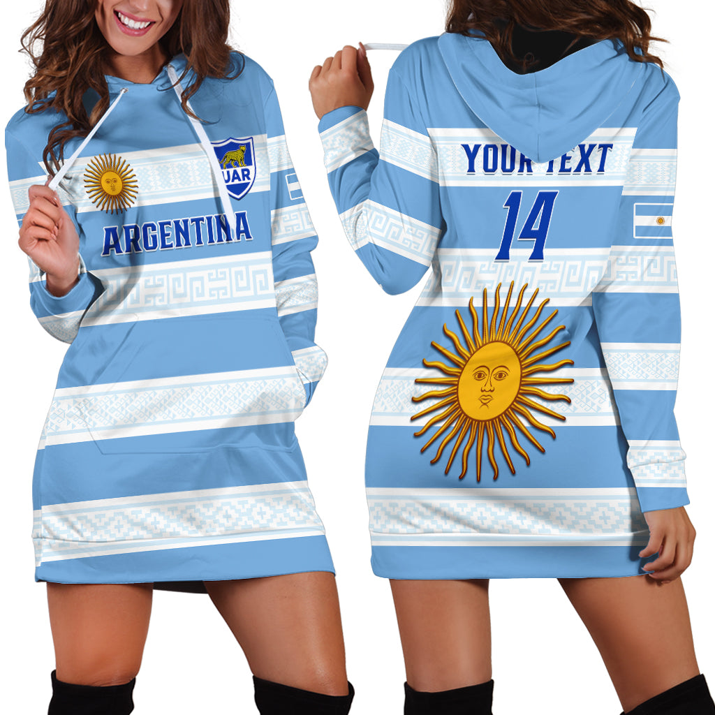 Personalised Argentina Rugby Hoodie Dress Los Pumas 2023 Go Champions Unique Style - Wonder Print Shop