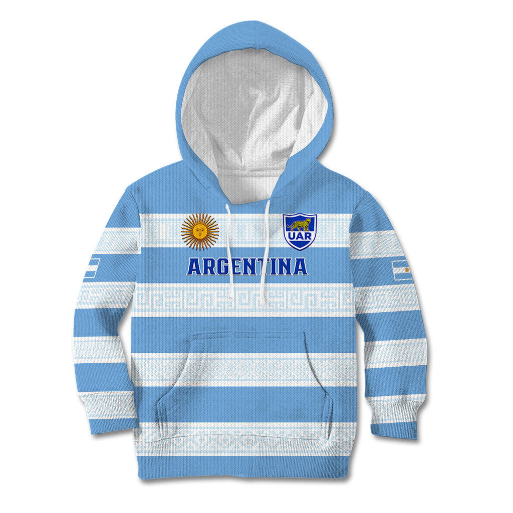 Personalised Argentina Rugby Kid Hoodie Los Pumas 2023 Go Champions Unique Style - Wonder Print Shop