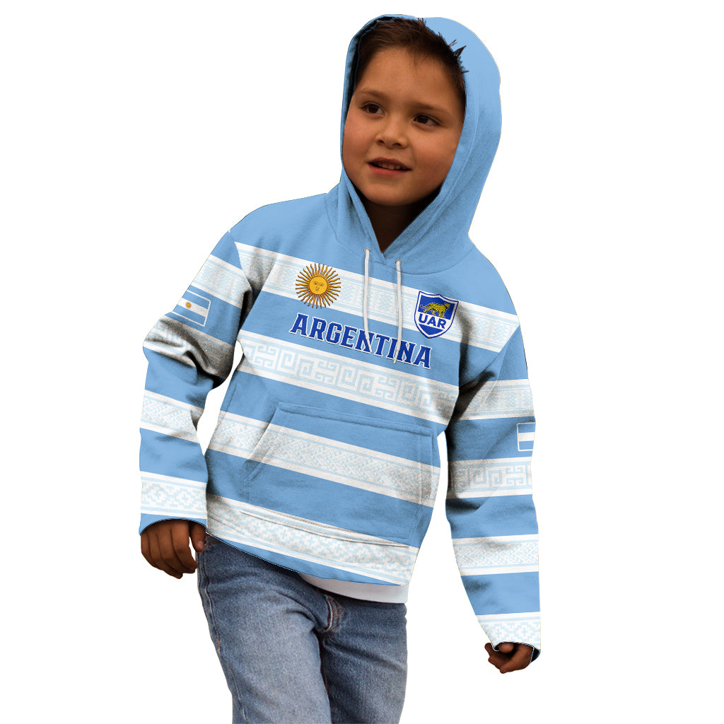 Personalised Argentina Rugby Kid Hoodie Los Pumas 2023 Go Champions Unique Style - Wonder Print Shop
