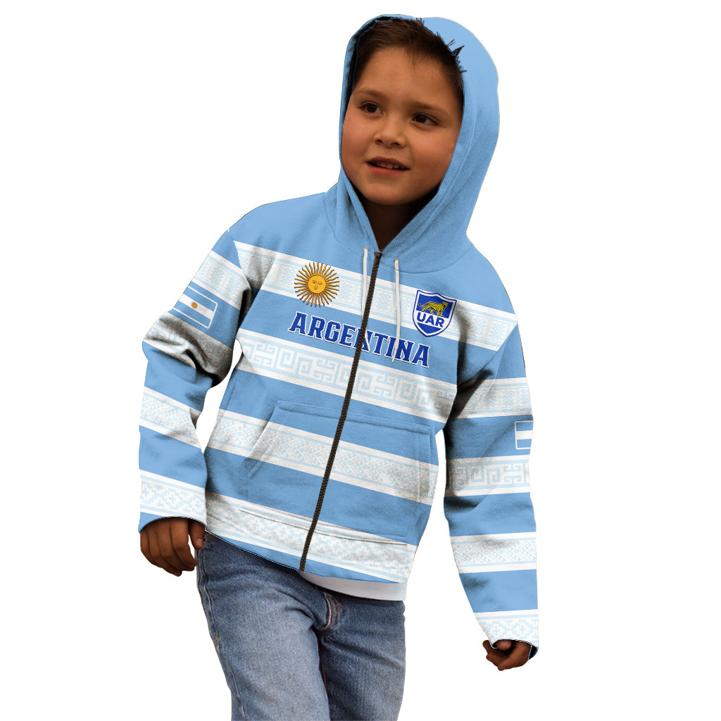 Personalised Argentina Rugby Kid Hoodie Los Pumas 2023 Go Champions Unique Style - Wonder Print Shop