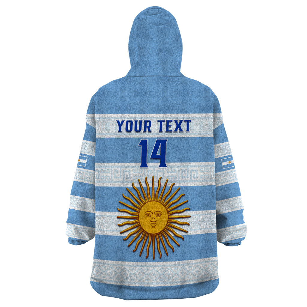 Personalised Argentina Rugby Wearable Blanket Hoodie Los Pumas 2023 Go Champions Unique Style - Wonder Print Shop