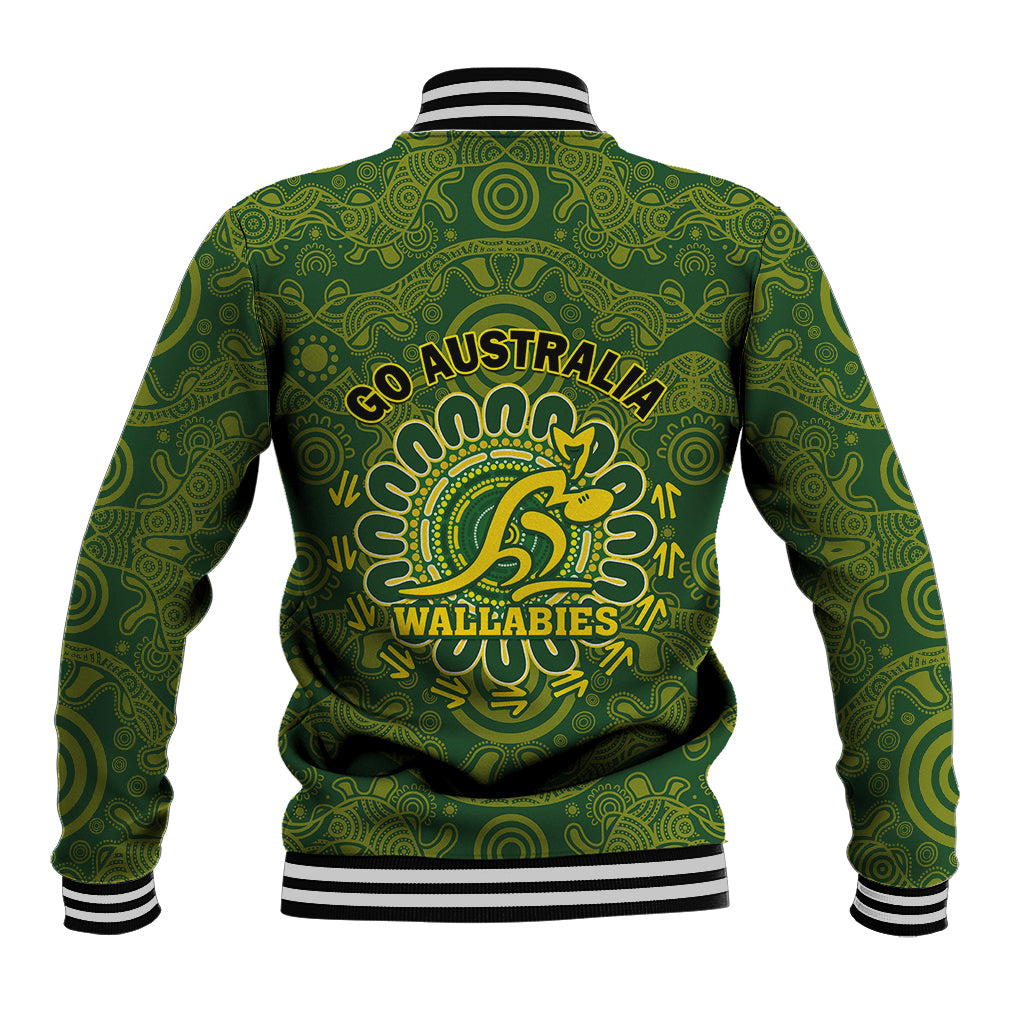 Australia Rugby Baseball Jacket Wallabies 2023 Go Champions Indigenous Art - Wonder Print Shop