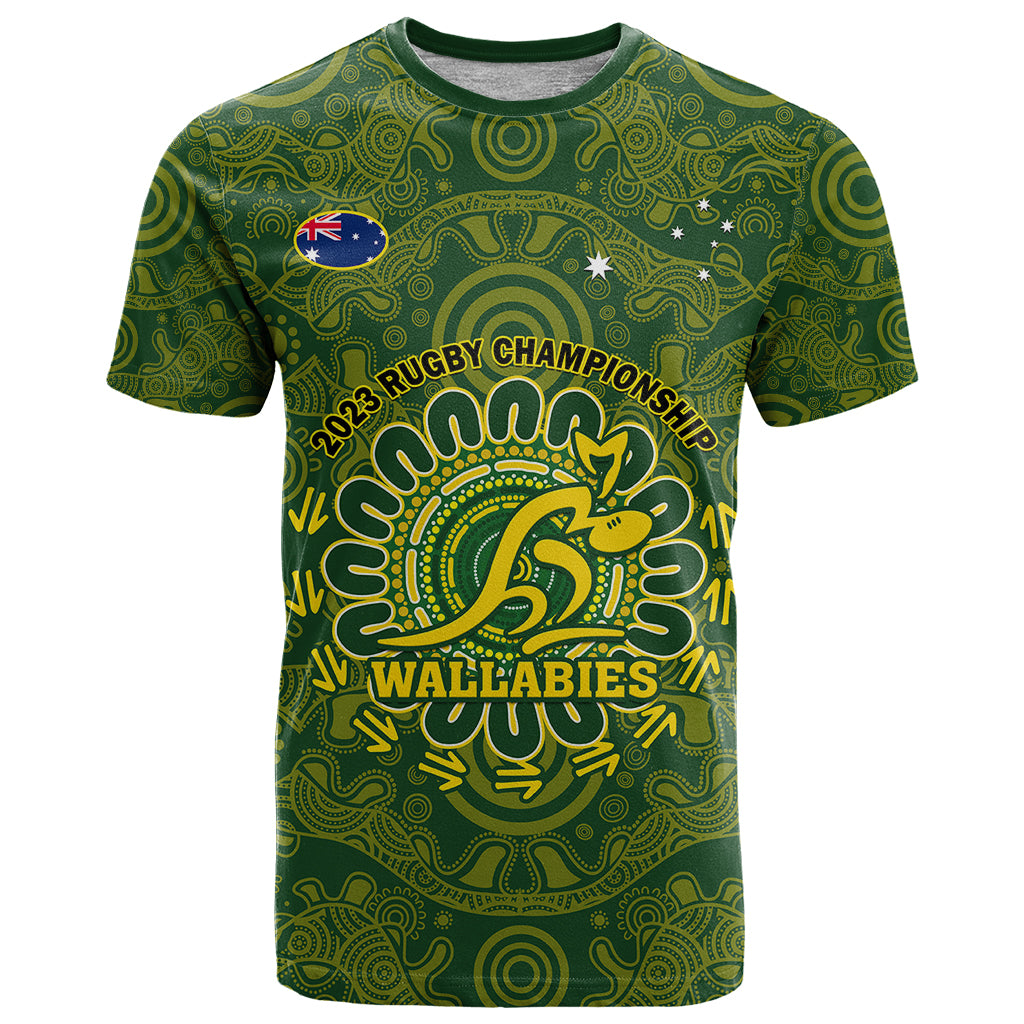Australia Rugby T Shirt Wallabies 2023 Go Champions Indigenous Art - Wonder Print Shop