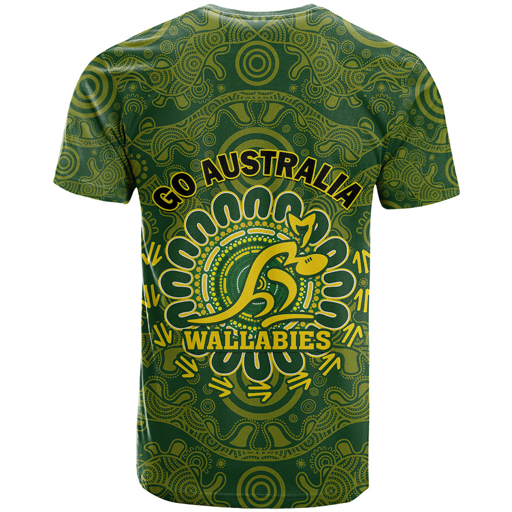 Australia Rugby T Shirt Wallabies 2023 Go Champions Indigenous Art - Wonder Print Shop