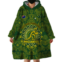 Australia Rugby Wearable Blanket Hoodie Wallabies 2023 Go Champions Indigenous Art - Wonder Print Shop