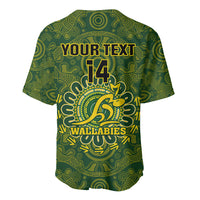 Personalised Australia Rugby Baseball Jersey Wallabies 2023 Go Champions Indigenous Art - Wonder Print Shop