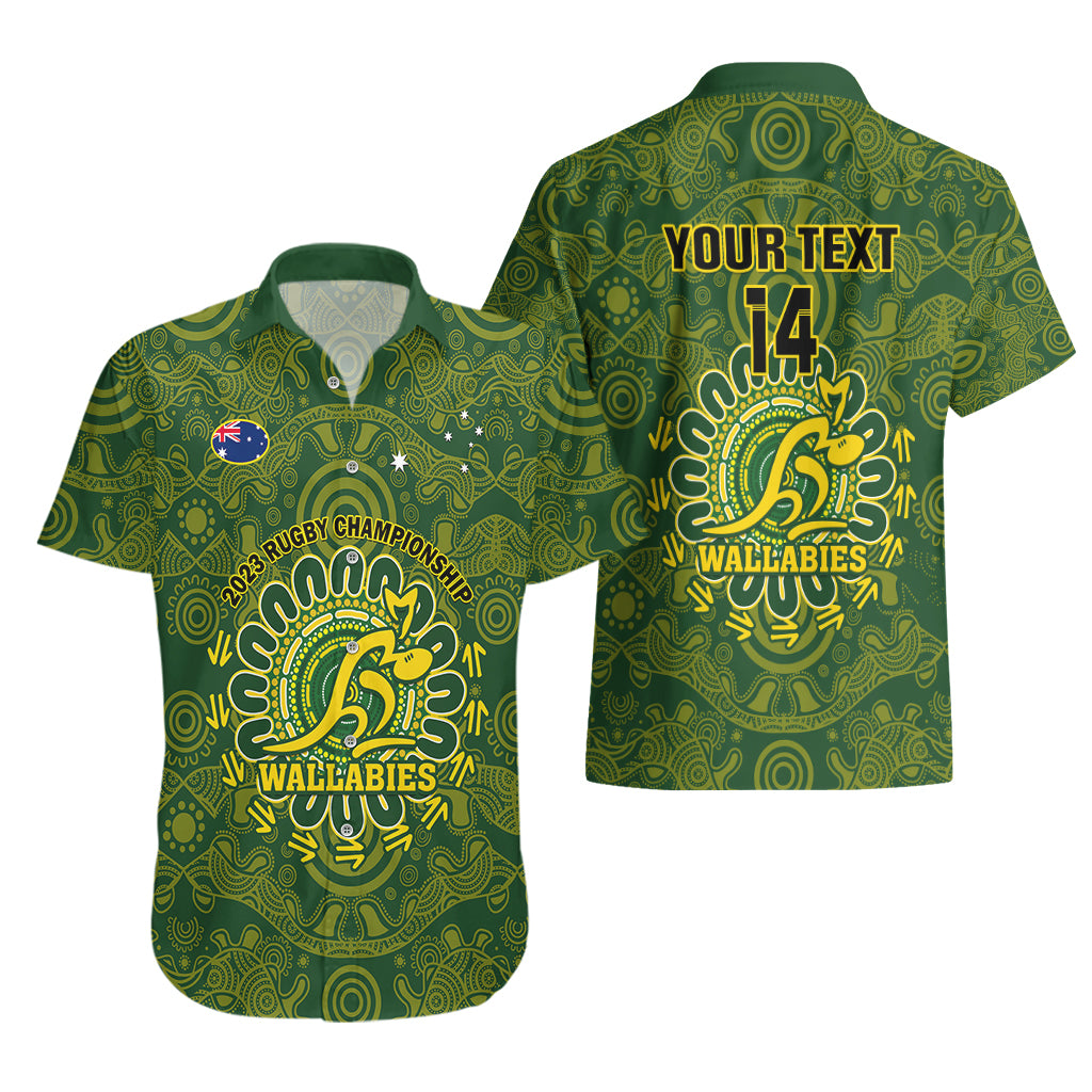 Personalised Australia Rugby Hawaiian Shirt Wallabies 2023 Go Champions Indigenous Art - Wonder Print Shop
