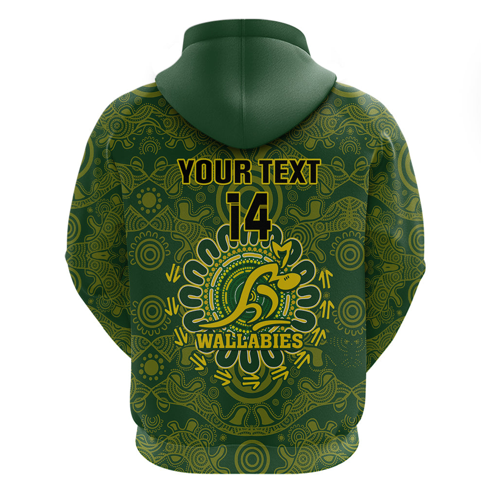 Personalised Australia Rugby Hoodie Wallabies 2023 Go Champions Indigenous Art - Wonder Print Shop