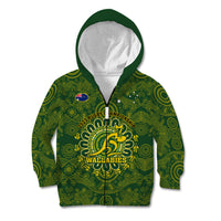 Personalised Australia Rugby Kid Hoodie Wallabies 2023 Go Champions Indigenous Art - Wonder Print Shop