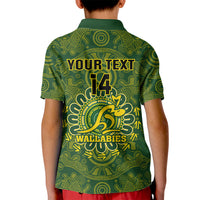 Personalised Australia Rugby Kid Polo Shirt Wallabies 2023 Go Champions Indigenous Art - Wonder Print Shop