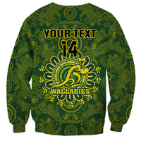 Personalised Australia Rugby Sweatshirt Wallabies 2023 Go Champions Indigenous Art - Wonder Print Shop