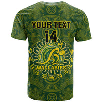 Personalised Australia Rugby T Shirt Wallabies 2023 Go Champions Indigenous Art - Wonder Print Shop