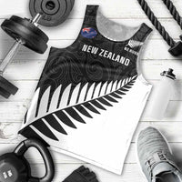 New Zealand Silver Fern Rugby Men Tank Top All Black Go Champions Maori Pattern LT14