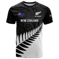 Personalised New Zealand Silver Fern Rugby T Shirt All Black Go Champions Maori Pattern LT14