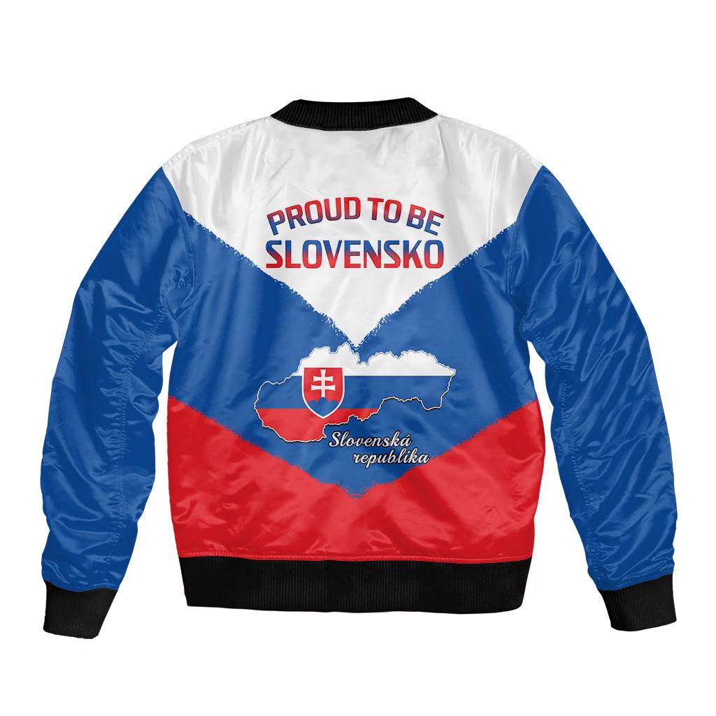 17 July Slovakia Independence Day Sleeve Zip Bomber Jacket Proud To Be Slovensko - Wonder Print Shop