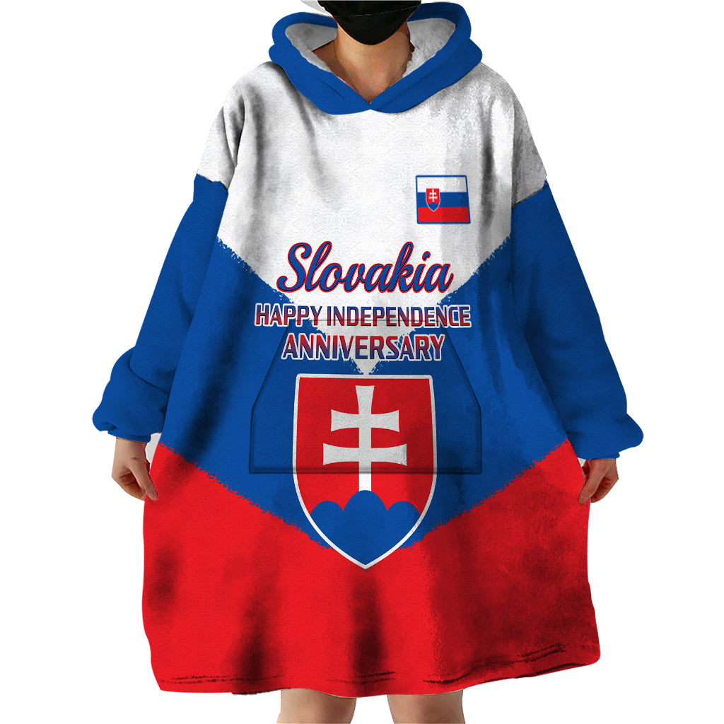 Personalised 17 July Slovakia Independence Day Wearable Blanket Hoodie Proud To Be Slovensko - Wonder Print Shop