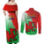 Pride Cymru Couples Matching Off Shoulder Maxi Dress and Long Sleeve Button Shirts 2023 Wales LGBT With Welsh Red Dragon - Wonder Print Shop