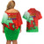 Pride Cymru Couples Matching Off Shoulder Short Dress and Hawaiian Shirt 2023 Wales LGBT With Welsh Red Dragon - Wonder Print Shop