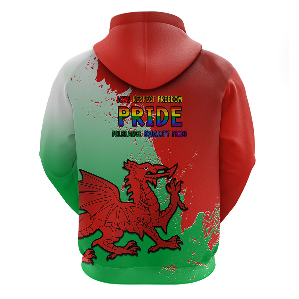 Pride Cymru Hoodie 2023 Wales LGBT With Welsh Red Dragon - Wonder Print Shop