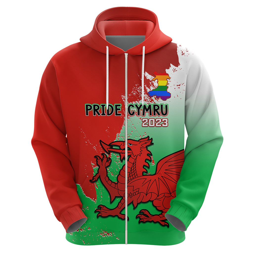Pride Cymru Hoodie 2023 Wales LGBT With Welsh Red Dragon - Wonder Print Shop