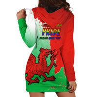 Pride Cymru Hoodie Dress 2023 Wales LGBT With Welsh Red Dragon - Wonder Print Shop