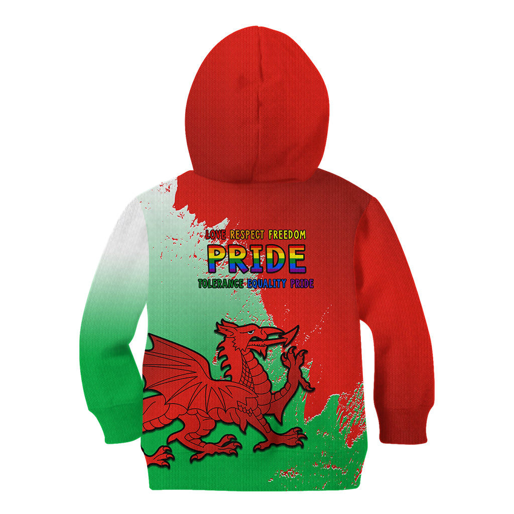 Pride Cymru Kid Hoodie 2023 Wales LGBT With Welsh Red Dragon - Wonder Print Shop
