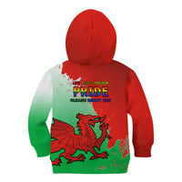 Pride Cymru Kid Hoodie 2023 Wales LGBT With Welsh Red Dragon - Wonder Print Shop