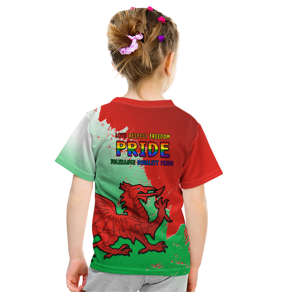 Pride Cymru Kid T Shirt 2023 Wales LGBT With Welsh Red Dragon - Wonder Print Shop