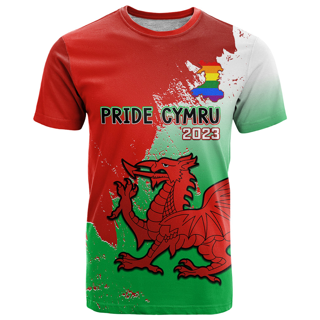 Pride Cymru T Shirt 2023 Wales LGBT With Welsh Red Dragon - Wonder Print Shop