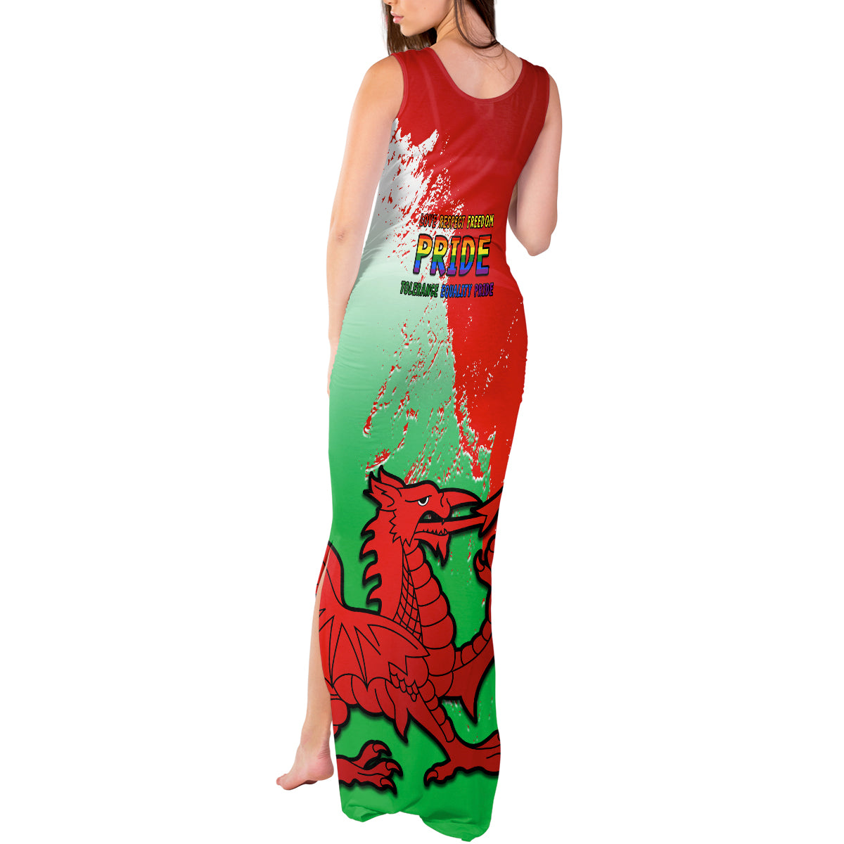 Pride Cymru Tank Maxi Dress 2023 Wales LGBT With Welsh Red Dragon - Wonder Print Shop