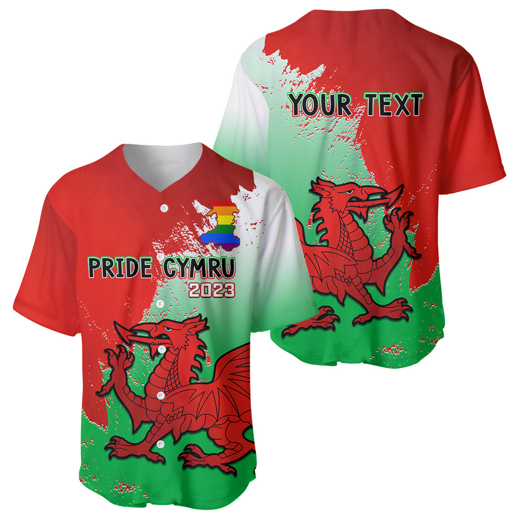 Custom Pride Cymru Baseball Jersey 2023 Wales LGBT With Welsh Red Dragon - Wonder Print Shop
