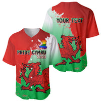 Custom Pride Cymru Baseball Jersey 2023 Wales LGBT With Welsh Red Dragon - Wonder Print Shop