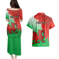 Custom Pride Cymru Couples Matching Puletasi Dress and Hawaiian Shirt 2023 Wales LGBT With Welsh Red Dragon - Wonder Print Shop
